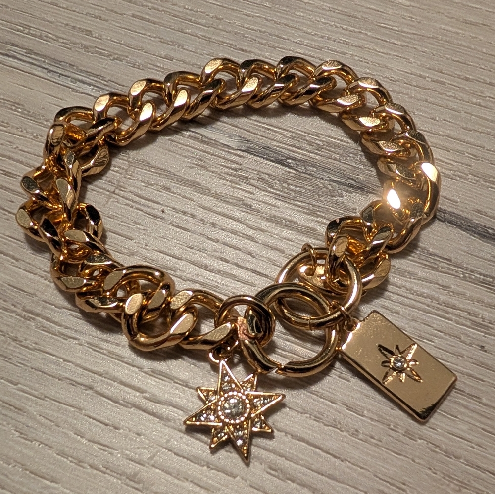 Ettika Starry Charms Chain Link Bracelet